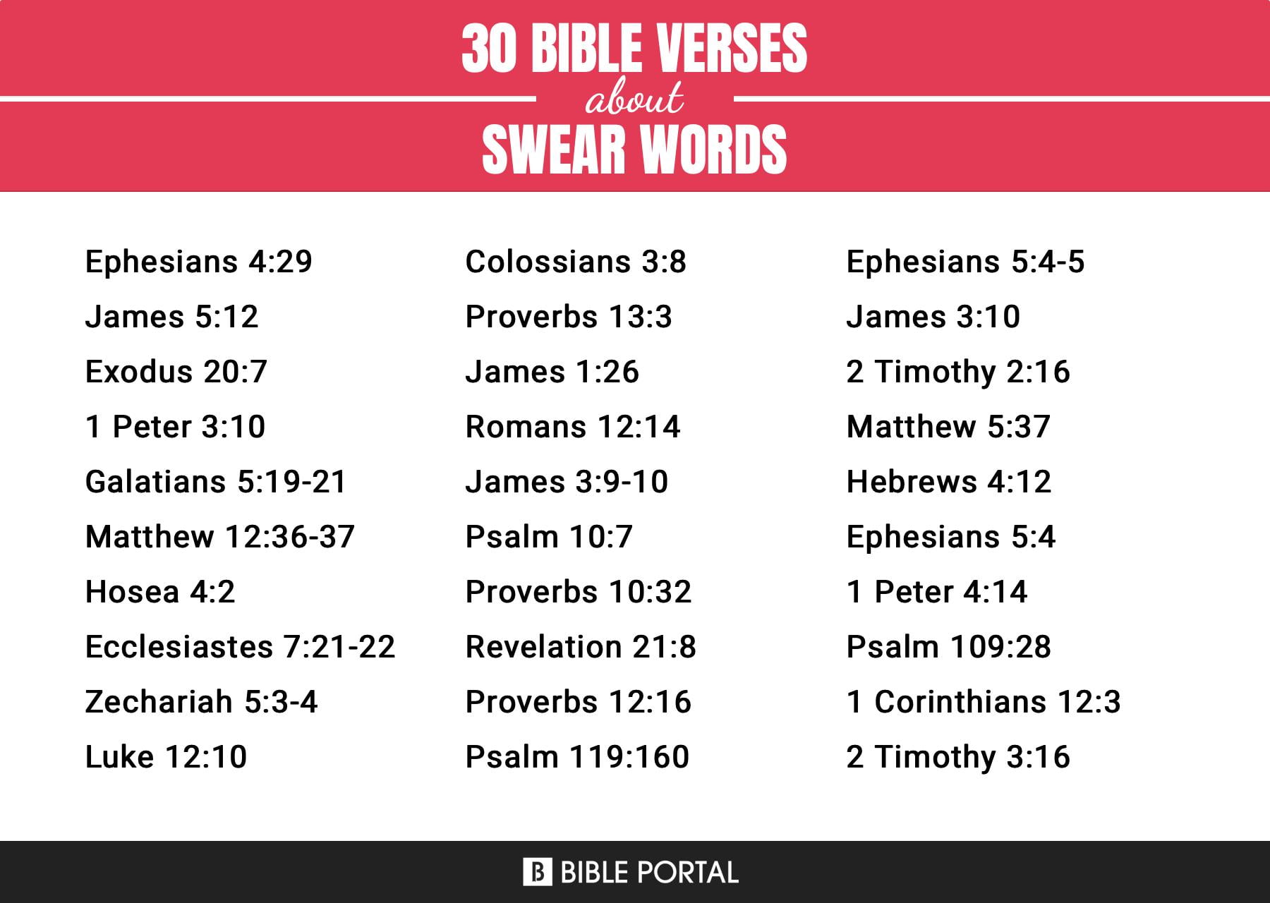 List Of Curse Words In The Bible